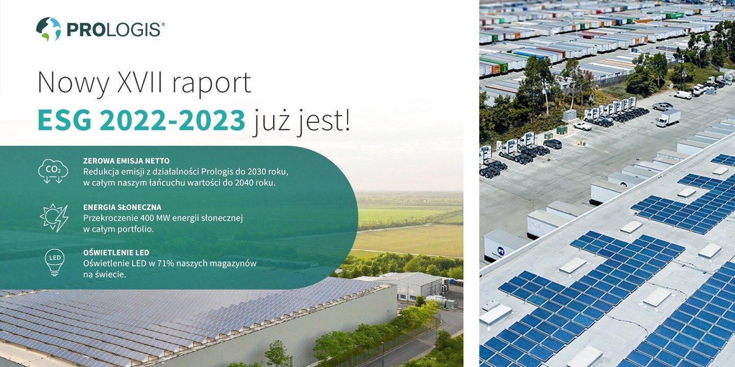 Prologis publikuje 17. edycję raportu ESG