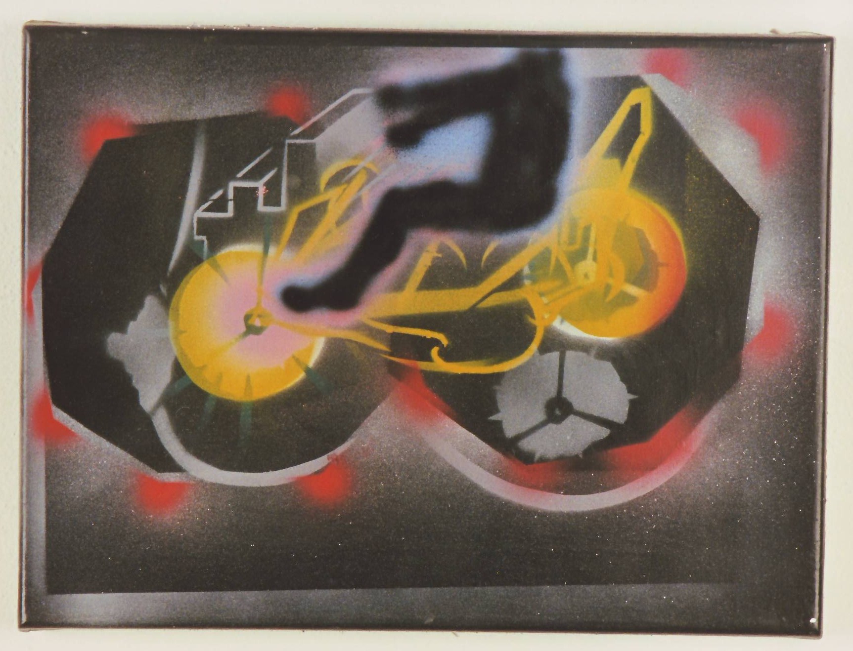 Tomáš Vaněk, Headless Rider, 1998, spray paint on canvas, 35 × 25 cm