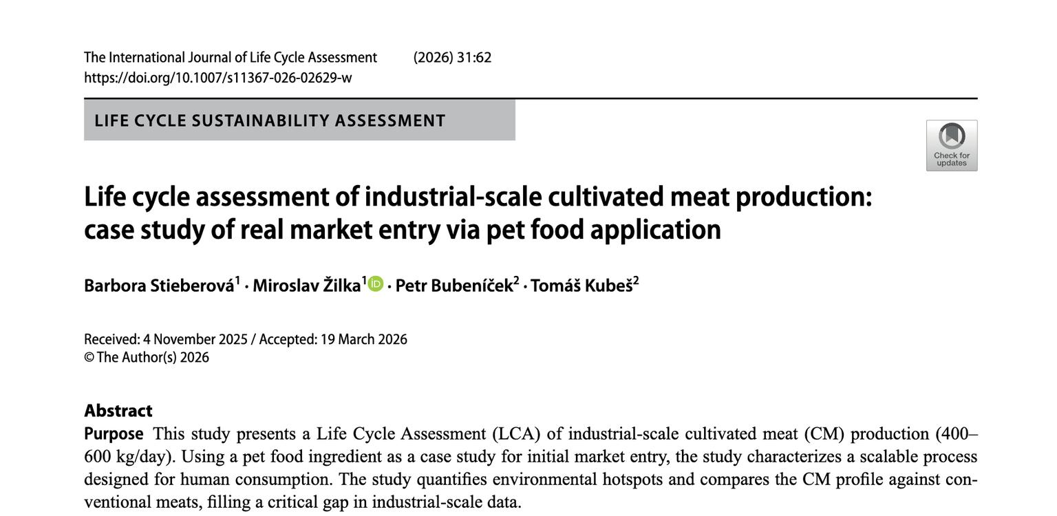Český průlom v kultivovaném mase: Studie v prestižním vědeckém časopise potvrzuje ekologický přínos