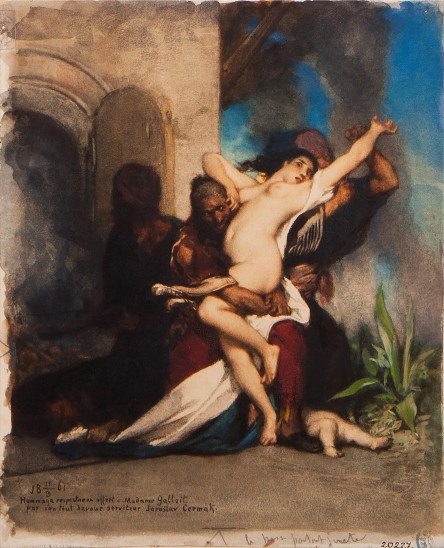 Jaroslav Čermák Abduction of a Herzegovinian Woman (Abduction of a Montenegrin Woman), replica, 1861, Prague City Gallery