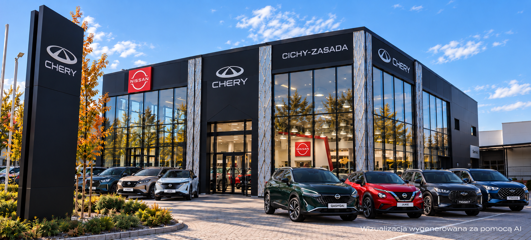 Wizualizacja salonu przygotowana z pomocą AI