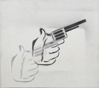 Tomáš Vaněk, Particip No. 6, 1999, spray paint on canvas, 36 × 40 cm