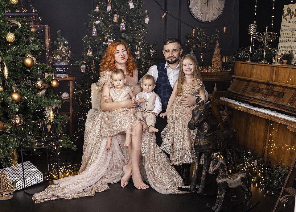 Aleksandra Szkólska z rodziną. Archiwum prywatne.