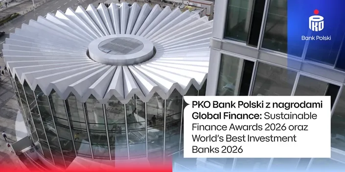 PKO Bank Polski nagrodzony w konkursach Global Finance 2026 w obszarze bankowości inwestycyjnej i zrównoważonego finansowania