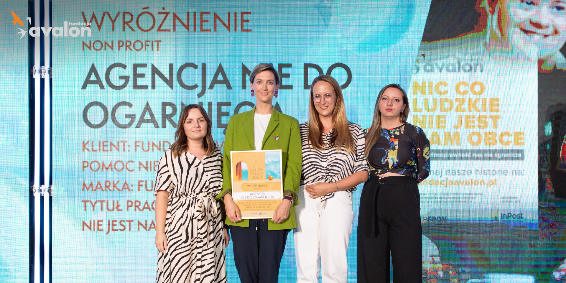 Golden Arrow 2023 dla “Nic co ludzkie nie jest nam obce” - kampanii społecznej Fundacji Avalon zrealizowanej przez Agencję Nie Do Ogarnięcia!