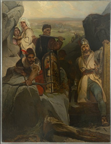Jaroslav Čermák Hussites Defending a Mountain Pass (Taborites Defending a Holloway), 1857, National Gallery Prague