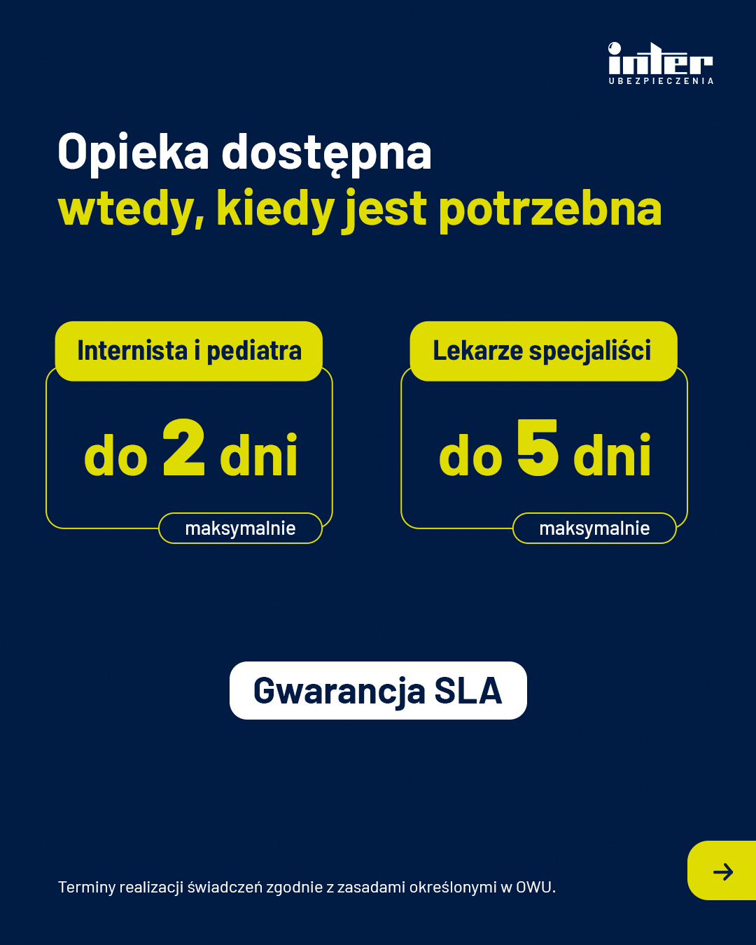 Gwarancja SLA ujęta w Ogólnych Warunkach Ubezpieczenia