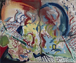 BJ, Untitled (collective painting), 2 April 1996, acrylic on canvas, 34 × 40.5 cm